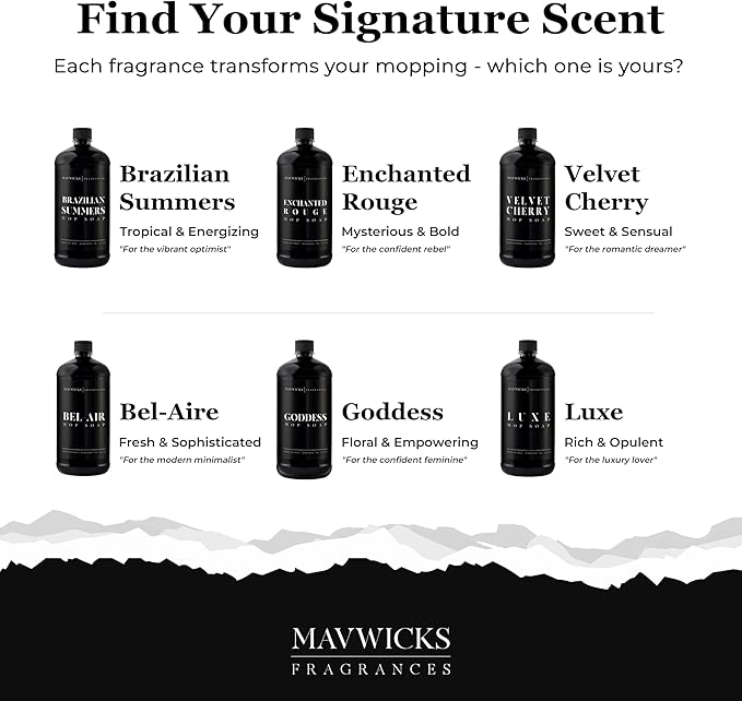 Mavwicks Fragrances - Luxury Mop Soap (Goddess) 32 Oz – Goddess Scented Floor Cleaner for Mopping – Pet Safe, Best Smelling Mop Detergent for All Surfaces