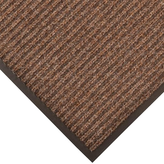 Notrax Heritage Rib™ Commercial Indoor Door Mat Office Rugs – 3' x 6' Brown Front Door Mat with Double Rib 22oz Yarn, Non-Slip Vinyl Backing – Durable Entryway Rug Made in The USA – 117S0036BR