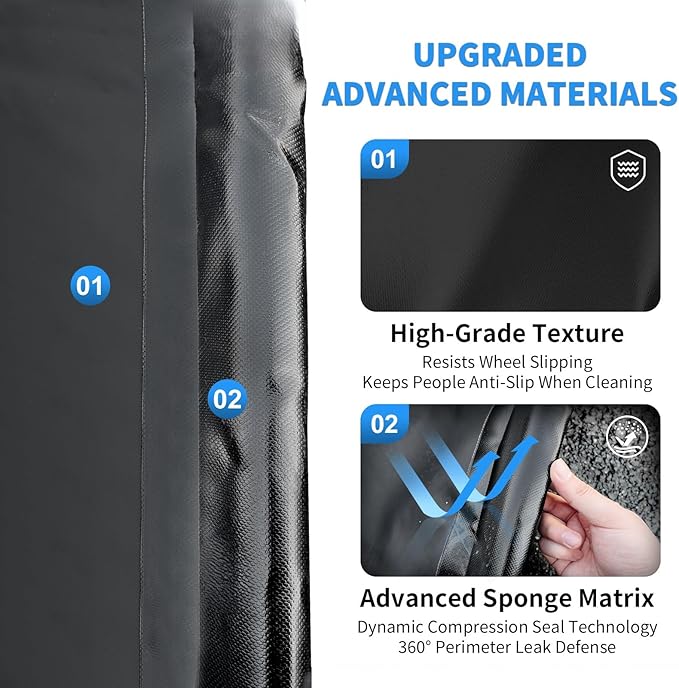 MIALUTY® Garage Floor Mat,(8'6" x 20'),Heavy Duty PVC Under Car Containment Mat with Raised Edge Waterproof Oil-Proof Non-Slip Against Snow Rain Mud All-Weather Easy to Clean