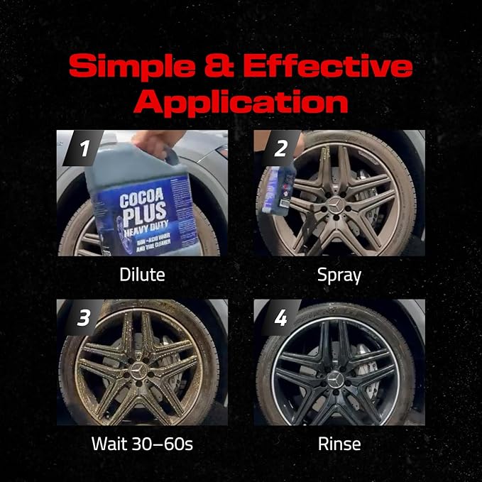 Wheel and Tire Cleaner – Acid Free, Concentrated 6:1 Rim Cleaner Spray – Professional Brake Dust Remover – Briggs Cocoa Plus, Safe for Chrome, Painted & Alloy Wheels – 32oz