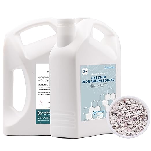 Wisesorb 9 LBS Desiccant Calcium Montmorillonite, Rechargeable Dehumidifiers Desiccant Moisture Absorber Dessicant