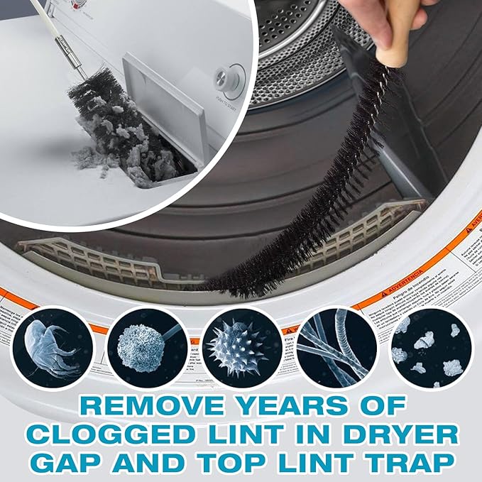 Sealegend 50-Pieces 35-Feet Dryer Vent Cleaner Kit, Dryer Cleaning Tools, Include Omnidirectional Blue Dryer Lint Vacuum Attachment, Dryer Vent Brush, Universal Vacuum & Dryer Adapters
