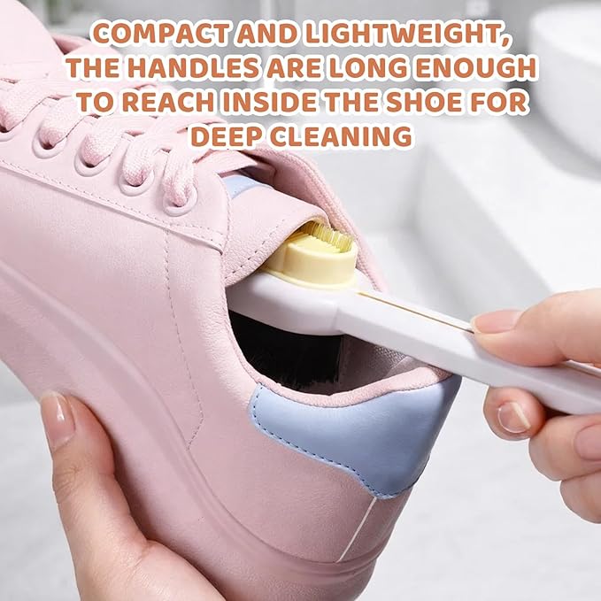 2PCS Suede Brush, Compact Design Rubber Shoe Brush, Shoe Brushes for Cleaning Suitable for Travel and Home Use