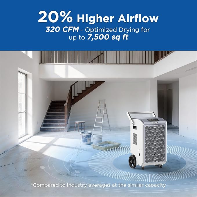 200 Pints Commercial Dehumidifier with Pump and Drain Hose for Basements, Heavy Duty Commercial Grade Dehumidifiers for Large Spaces, Warehouse, Industry Water Damage Unit, Auto Defrost