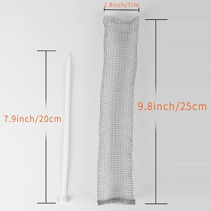 Stainless Steel Washing Machine Lint Snare Traps, 12 PCS Washer Hose Lint Traps with 12 PCS Cable Ties, Laundry Mesh Washer Sink Drain Hose Screen Filter