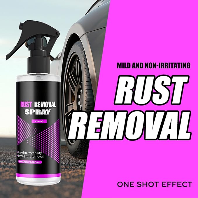 Car Iron Powder Remover, Deep Cleansing Neutral Formula, 100ml, Car Tire Cleaner, Rust Stain Removal Spray, Long-Lasting Protection, Use For Marine Driveway Motorcycle Garage And Shower Surfaces