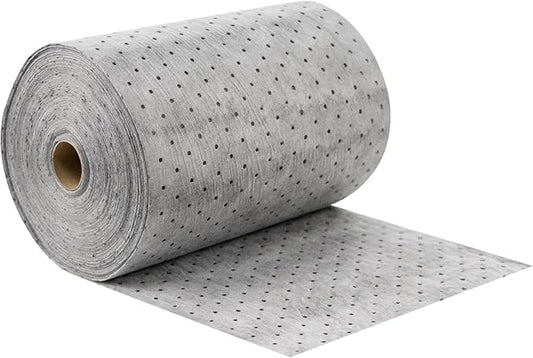 Oil Absorbent Mat Roll, Oil Absorbent Pads 15" x 150' Heavy Duty for Industrial Garage Leaks & Drips, 3 oz Polypropylene Spill Cleanup Absorber
