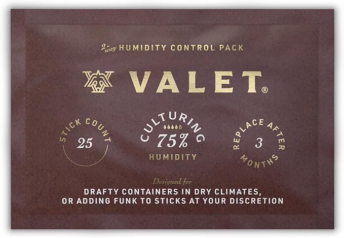 Valet 75% Two-Way Humidity Packs 4-Pack (60g), Two-Way Humidity Control Packs for Moisture Restoration, Moisture Absorber for Leaky Wood & Breathable Storage, Made in USA