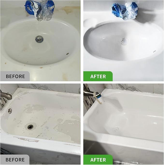 SIX FOXES Tub and Tile Spray Paint (White), 450ml × 1 Can, DIY Tub and Tile Spray Paint for Resurfacing Bathroom Sink Countertop
