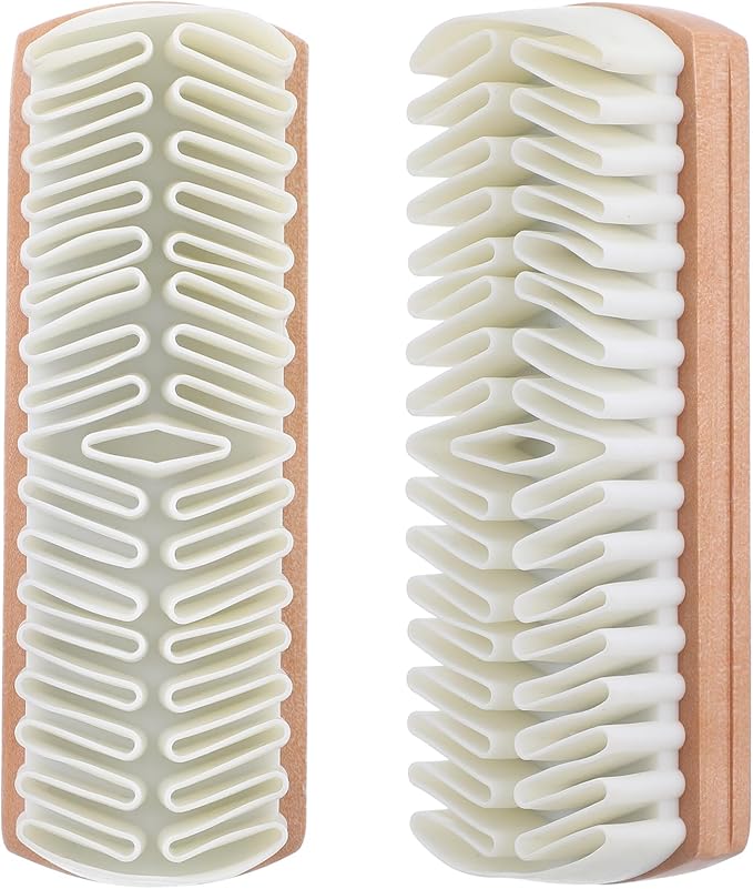 2 Pcs Suede Brushes for Shoes, Crepe Shoe Brush and Eraser with Comfortable Wooden Handle Soft Nubuck Shoe Cleaner for Sneakers Leather Boot Care Furniture Bags Belts