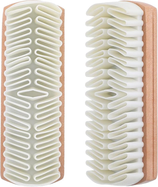 2 Pcs Suede Brushes for Shoes, Crepe Shoe Brush and Eraser with Comfortable Wooden Handle Soft Nubuck Shoe Cleaner for Sneakers Leather Boot Care Furniture Bags Belts