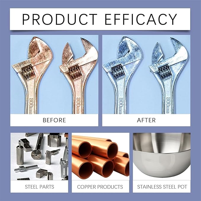 Vedaeyer Rust Remover,Highly Concentrated Steel Rust Remover,Rust Remover for Metal,Tools,Stainless Steel,Automotive Parts,Fast Acting (2pc)