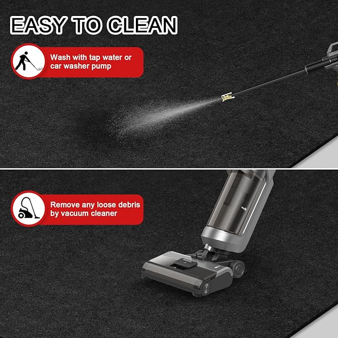 Golener Oil Spill Mat - 59”x72” Garage Floor Mat for Under Car, Absorbent Oil Mat, Rubber Floor Mats, Waterproof, Contain Liquid, Protect Garage Surface from Spills, Reusable, Washable, Durable, Black
