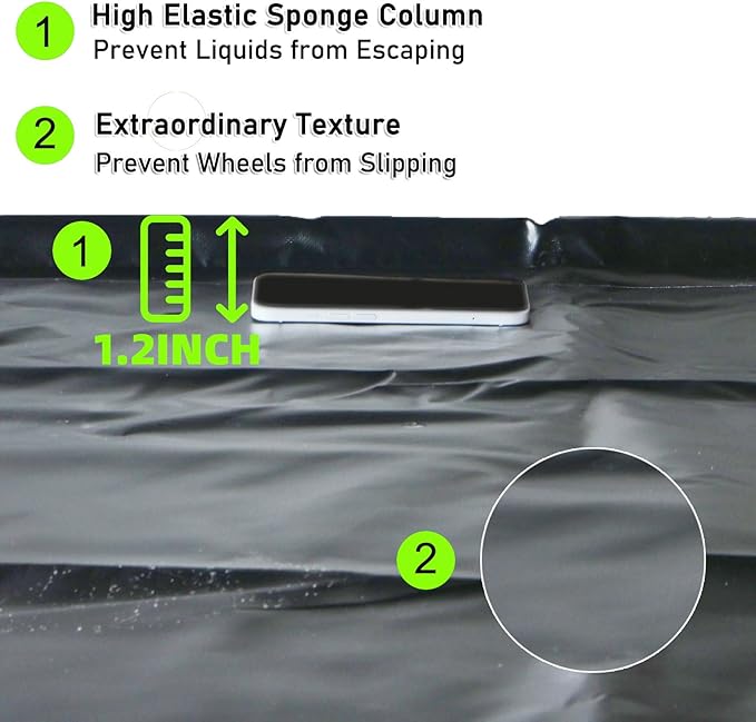 8'6" x 20' Garage Floor Containment Mat, Heavy Duty Oil Drip & Mud Protector, Easy-to-Clean Waterproof Car Mat for Spring Cleaning, Durable PVC Garage Floor Sealer Alternative for SUVs