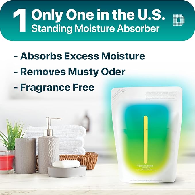 Dry & Dry [35 Packs Standing Moisture Absorbers to Control Excess Moisture for Basement, Closets, Bathrooms, Laundry Rooms - Moisture Absorbers Moisture Absorber