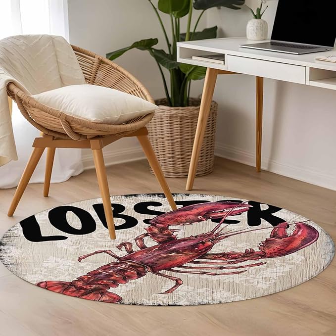 Nautical Ocean Wood Texture Small Round Rug 3 Ft, Area Rugs Washable Non Slip Indoor Floor Mats Circle Carpet for Living Room Bedroom Dining Room Home Decor
