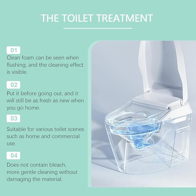 Automatic Toilet Bowl Cleaner Tablets - Long-Lasting Foaming Toilet Tank Cleaner with Descaling & Deodorizing Formula, for Home & Bathroom Use