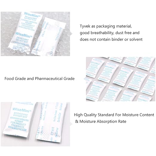 Wisesorb Silica Gel Packets, 0.5 Gram 600 Silica Packets, Food Grade Dessicant, Dessicant Packs, Silica Gel for Food, Moisture Packets for Food Storage