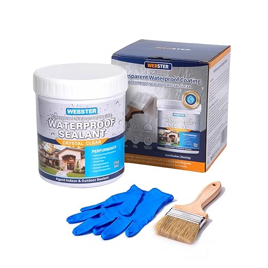 Transparent Waterproof Coating, WEBSTER 35oz Invisible Sealant,Transparent Leak Proof Coating for Roof, Wall, Bathroom, Window Sill, Indoor & Outdoor