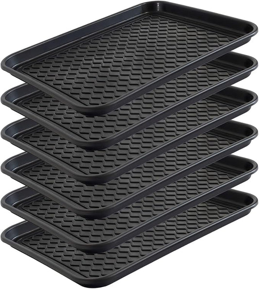 Boot Tray for Entryway, 6 Pack Waterproof Shoe Trays for Indoor Outdoor Use 20"x15" Durable Shoe Mat with Raised Edge, Non-Slip Tray for Boots, Pets, Garden & Muddy Shoes