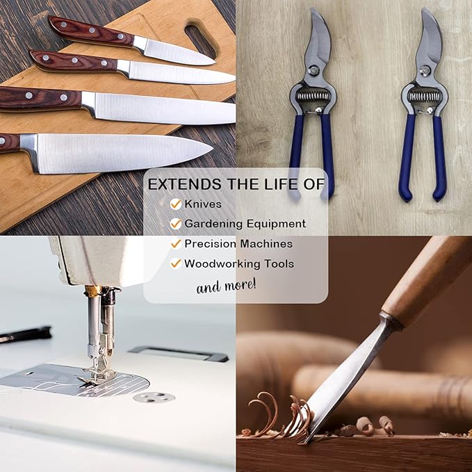 Knife Oil Rust Eraser Kit, Extra Large Rust Remover for Knives, Sword Maintenance Oil (3.4 oz) for Carbon Steel Blade, Cleaning, Protection And Lubricant Care Set