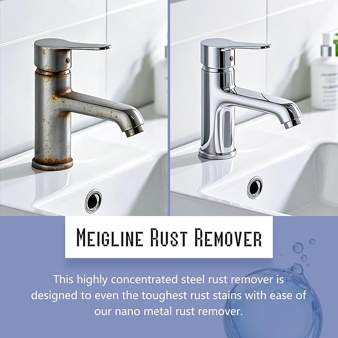 OJJ 2026 New Highly Concentrated Steel Rust Remover, Meigline Rust Remover for Steel & Iron, Powerful Rust Stain Remover for Tools, Stainless Steel, Automotive Parts, Fast Acting Rust-120ml (1 PCS)