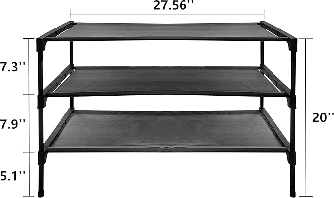 3-Tier Shoe Rack with Shoe Cleaning Brush – Sturdy Entryway Shoe Organizer for 12–15 Pairs, Compact Storage Shelf for Closet, Hallway, Mudroom, Apartment