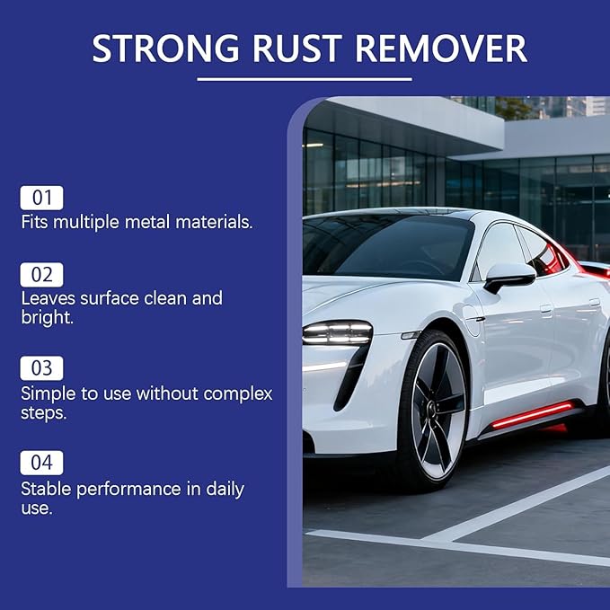 2PCS Rust Remover Spray for Metal, Upgrade Rust Remover for Metal, Multipurpose Rust Stain Remover, Heavy Duty Metal Cleaner for Vehicles, Tools, Chains, Iron Out Rust Stain Remover