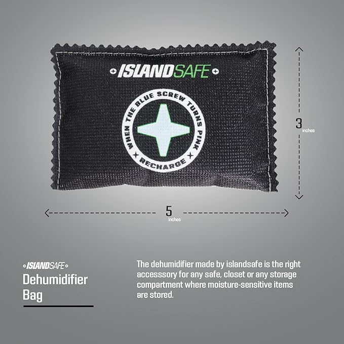 Rechargeable Safe Dehumidifier Bag 100g, Microwave Fast Reactivated Desiccant, Moisture Absorbing Packet for Safes, Cabinets, Home Closets, Car, Black (1, 5x3.5inch)
