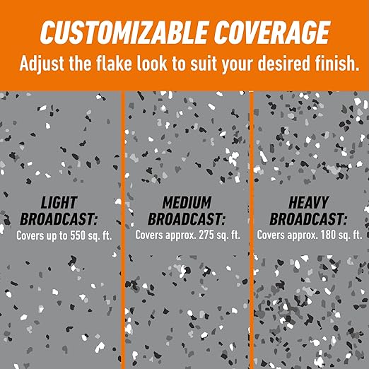 Gorilla Garage Floor Coating Decorative Flakes – Gray, Black & White Blend – Matches High-Gloss Gray Kit – Hides Dirt & Imperfections – Use with Epoxy or Concrete Coatings – Covers up to 550 sq. ft.