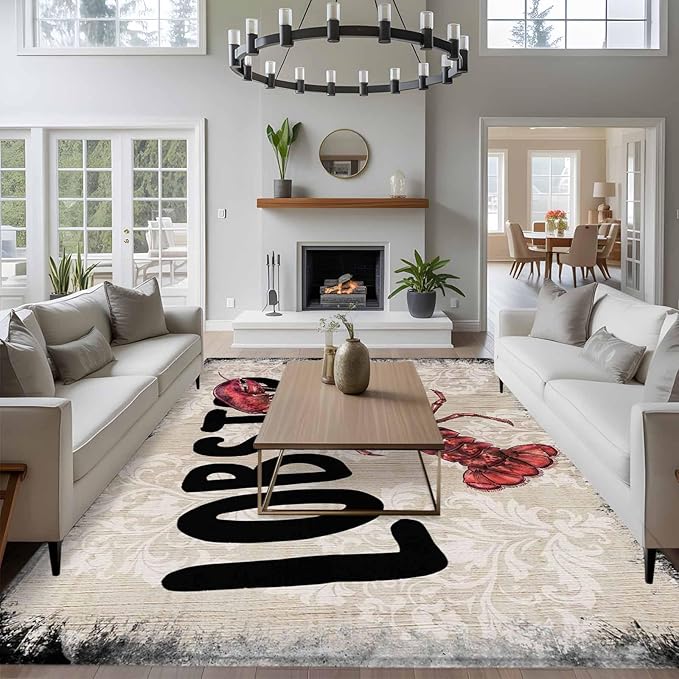 Nautical Ocean Wood Texture 8'x10' Large Area Rugs, Washable Area Rugs Non-Slip Indoor Floor Mats Large Carpet for Living Room Bedroom Dining Room