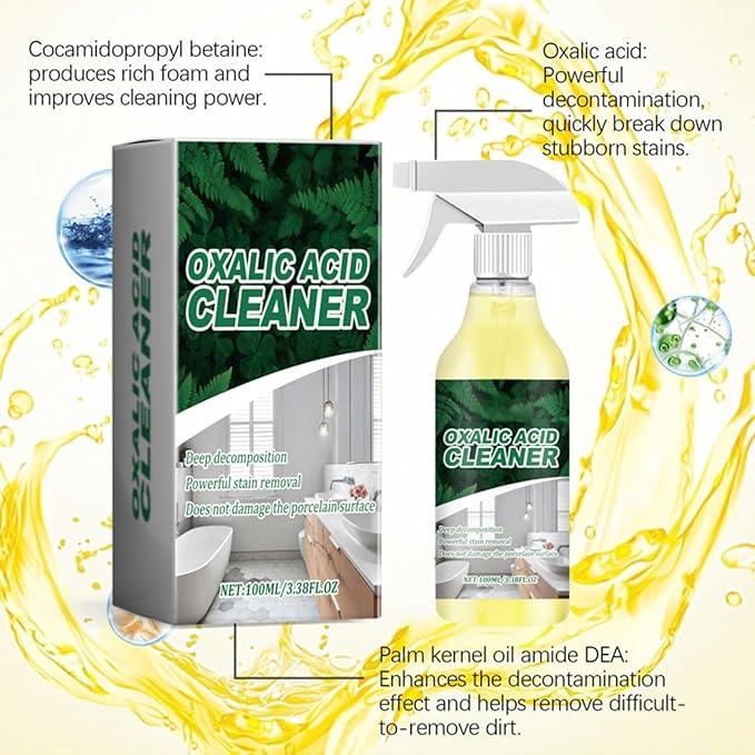 Oxalic Acid Powerful Stain Cleaner,Multi-purpose Stain Removal Cleaning Spray for Floor Countertop and Toilet (1PCS)