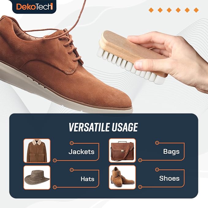 Suede Cleaning Brush – Nubuck & Suede Stain Remover – Brush with Lotus Wood Handle – Lifts Nap & Restores Texture – Ideal for Shoes, Boots, Bags, Belts & Furniture