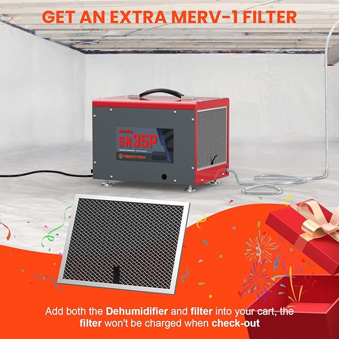 Abestorm 70 Pints Crawl Space Dehumidifiers with Pump, Compact Portable Commercial Dehumidifier Up to 1,000 sq. ft. Auto Defrost, Memory Starting Crawlspace Dehumidifiers
