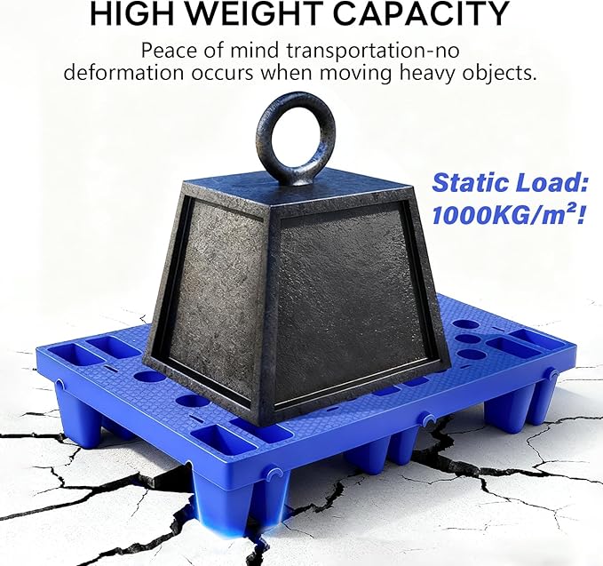 Plastic Pallets, 6pcs Blue Lightweight Nestable Polyethylene Pallets, Moisture-Proof Floor Pallets, Mini Spliceable Plastic pallets for Basement Storage Kitchen Garages L 19.7" x W 11.8"x H 3.9"