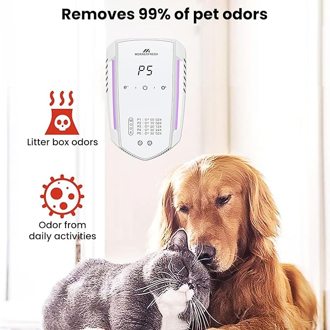 Ozone Odor Eliminator for Strong Odor 99% Cat Litter Deodorizer Dog Poof Odor Removal Air Ionizers for Home Portable Air Purifier for Pets Toilet Wardrobe Shoe Garage Room Cabinet