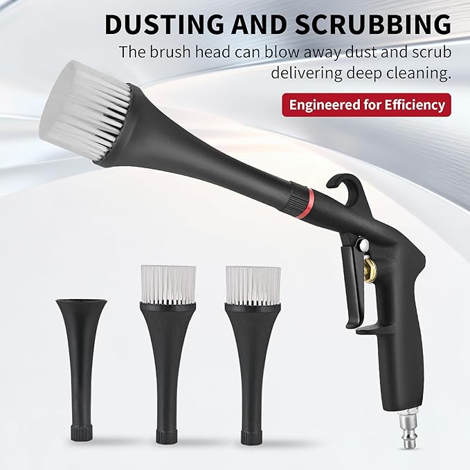 car Cleaning air Blow Gun Compressor Tools Accessories auto Detailing Supplies Interior attachments blowguns 4-Piece kit Set - Uses Air Compressor - Blasts Dust, Dirt & Grime Fast