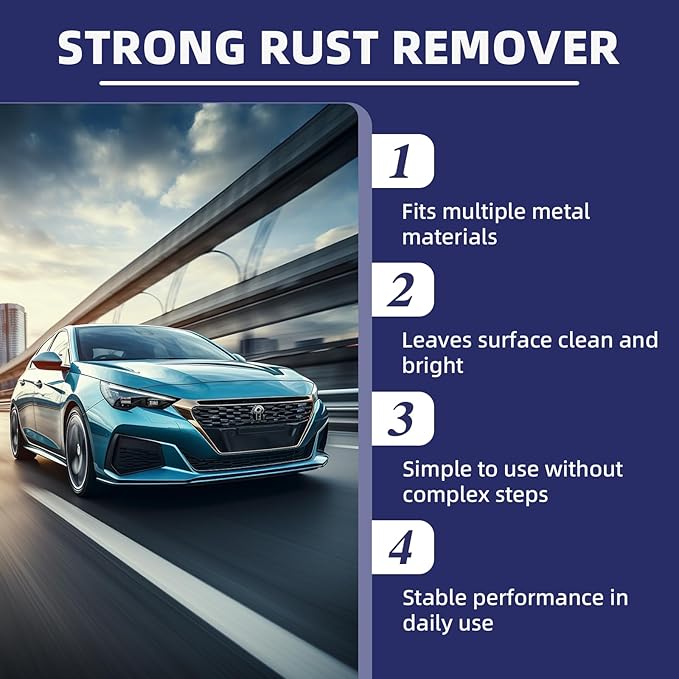 Rust Remover Spray for Metal, Versatile Rust Stain Cleaner for Tools, Cars, Chains & More - Effective Iron Out Solution for All Metal Surfaces