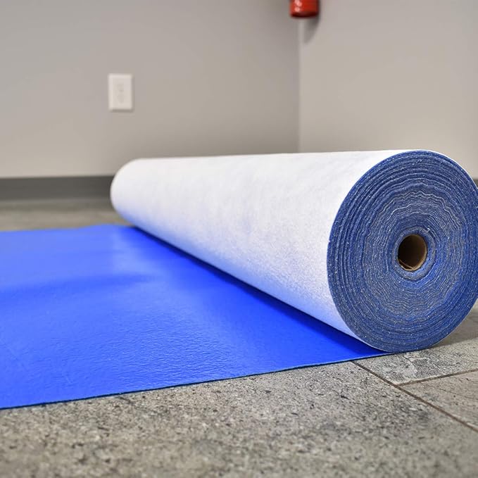 ShuBee® BeeArmor® Blue Temporary Surface Protection – Impact Resistant, Slip-Resistant Tacky Backing, Multi-Surface Floor Protector for Construction, Remodeling & Painting, 39” x 100’ (325 Sq Ft)