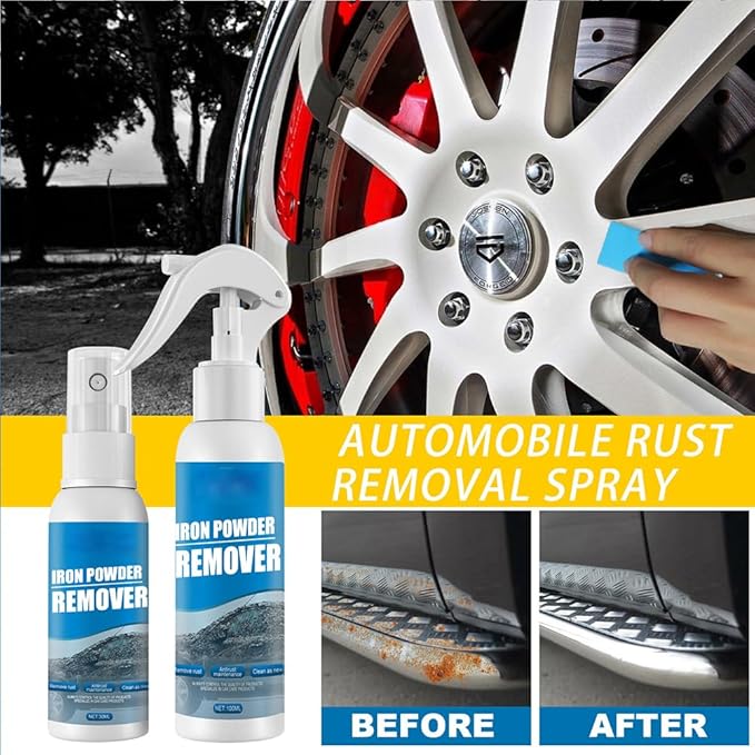 Multi Purpose Rust Remover Spray, Iron Powder Remover, Rust Removal Spray, Instant Remover Spray, Iron Out Rust Stain Remover, Car Rust Removal Spray (2pcs, 30ml)