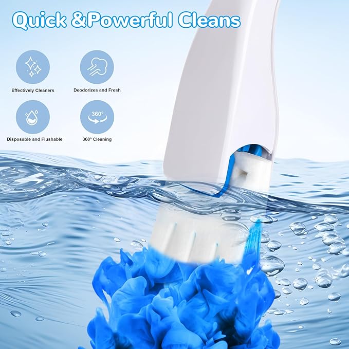 Effacera 36 Refills Disposable Toilet Bowl Paper Bulk Toilet Fresh Flushable Refills for Bathroom Toilet Brush Accessories Supplies Starter Kit