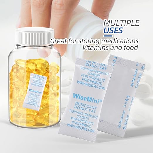 Wisesorb 1 Gram 5000 Packs Silica Gel Packets, Silica Packets, Food Grade Dessicant, Dessicant Packs, Silica Gel for Food Storage, Dehumidifiers Moisture Packets