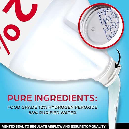Allied Science 12% Food Grade Hydrogen Peroxide, 4X Stronger, Dilute and Use for Personal Care, Home, Kitchen, Bath, Carpet, Water Cleaner, Plant Treatment, 1 Gallon (3)