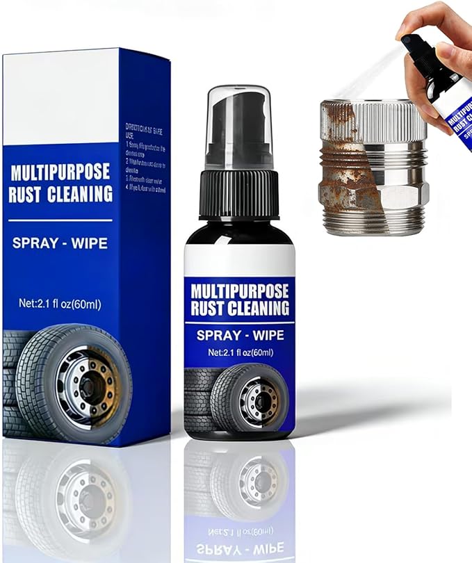 Rust Remover Spray - Professional Instant Metal Derusting & Cleaning Spray, Neutral Formula for Car Wheels, Chrome, Stainless Steel & Household Appliances