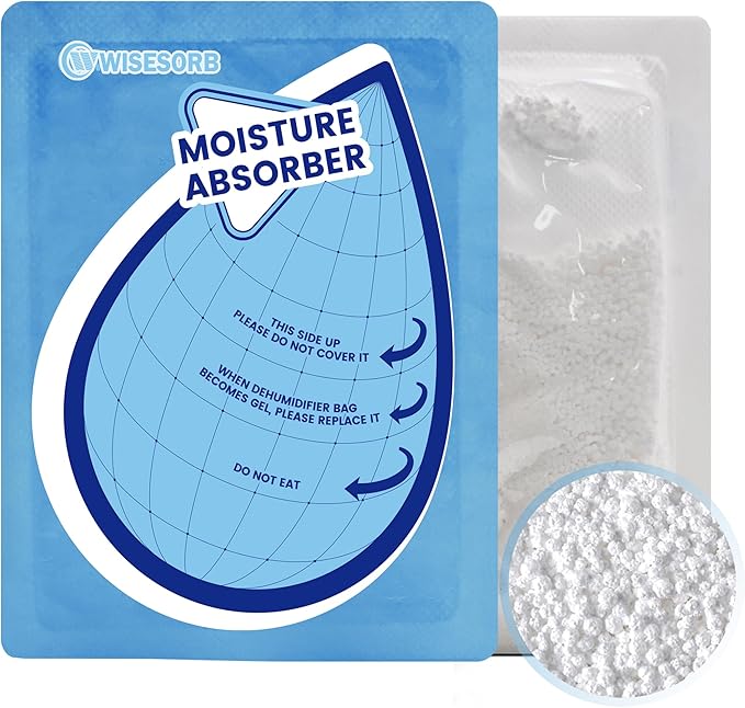 Wisesorb 100 Gram 30 Packs Moisture Absorbers, Dehumidifier Bags for Bathrooms, Basements, Rvs, Humidity Packets for Closet