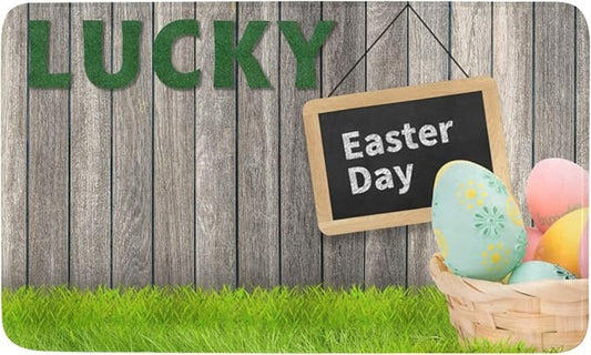 Welcome Doormats Lucky Easter Day Entrance Door Mat Low Profile Tradition Decor Welcome Mat Non Slip Carpet Rugs Floor Mat Decorative for Home Bathroom Kitchen 20x32 inch