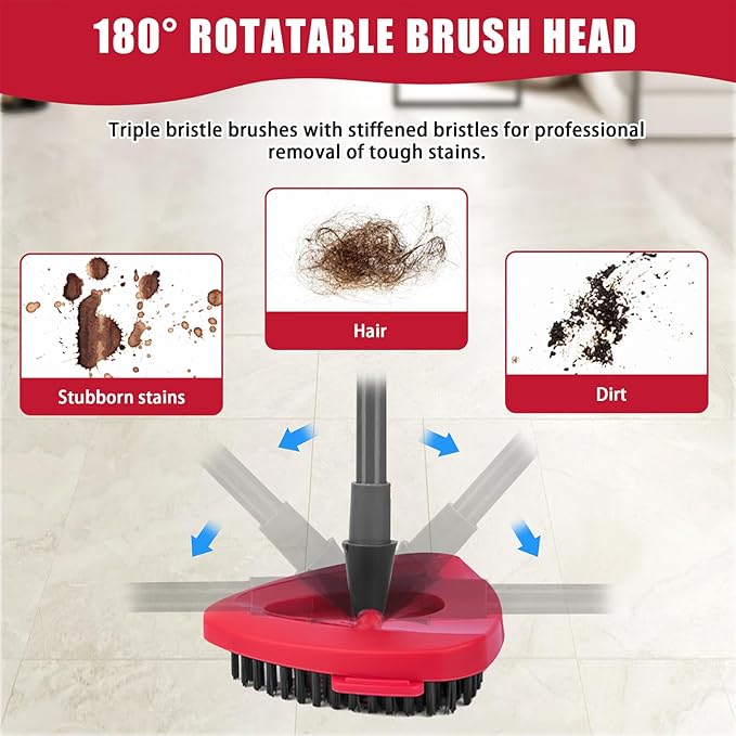 2 Pack Scrub Brush Replacement Head for O Cedar EasyWrin Spin Mop 1 Tank System, Spin Mop Replace Head Base, Shower Floor Scrubber, Hard Bristle Cleaning Brush for Bathroom Kitchen Wall Tile