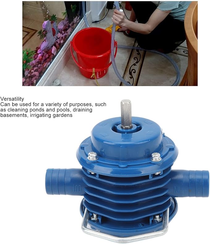 Mini Self Priming Hand Drill Water Pump, Heavy Duty Electric Centrifugal Pump for Cleaning Ponds, Pools, Draining Basements, Irrigating Gardens, Fueling and Discharging Oil