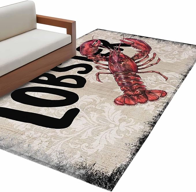 Nautical Ocean Wood Texture 4'x6' Area Rugs, Washable Area Rugs Non-Slip Indoor Floor Mats Carpet for Living Room Bedroom Dining Room