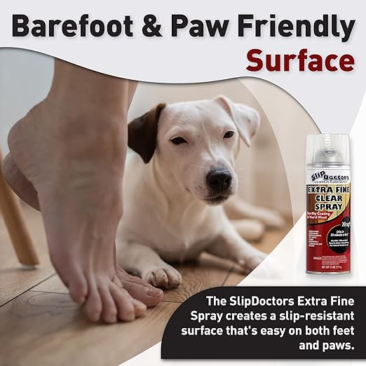 Anti-Slip Spray for Wood, Vinyl and Laminate Floors and Stairs – Clear Extra Fine Non-Slip Spray-On Grip Coating